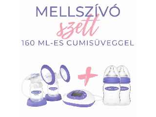 Lansinoh 2 az 1-ben elektromos dupla mellszívó 2db 160ml cumisüveggel szettben