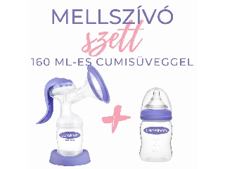 Lansinoh 2 fázisú kézi mellszívó 160ml cumisüveggel szettben