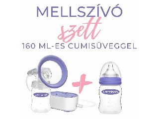 Lansinoh 2 fázisú kompakt elektromos mellszívó 160ml cumisüveggel és mintacsomaggal szettben