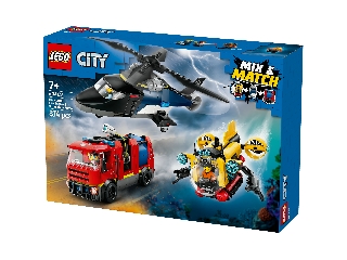 LEGO City Great Vehicles 60462 Helikopter, tűzoltóautó és tengeralattjáró egy csomagban