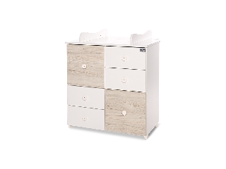 Lorelli Cupboard pelenkázó komód - White & Light Oak