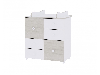 Lorelli Cupboard pelenkázó komód - White & Light Oak / Fehér & Világos Tölgy