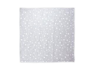 Lorelli Muszlin takaró 80x80 cm - Grey With Stars