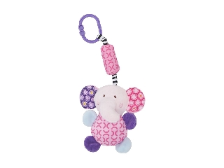 Lorelli Toys Campanula plüss babakocsi játék - pink elefánt