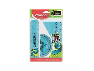 Maped - Vonalzókészlet, műanyag, törhetetlen, 3 darabos - kék