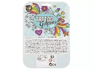 Metál színű tetováló toll, 4 db toll + sablon