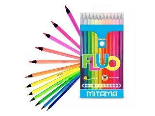 Mitama Fluo: Kerek színes ceruza - 12 db-os