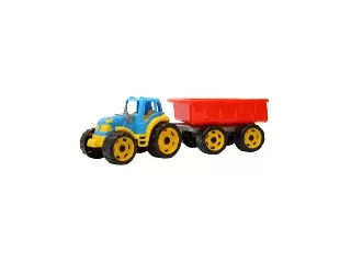 Műanyag traktor utánfutóval - 53 cm 