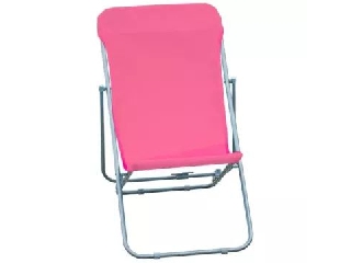 Összecsukható fémvázas kerti szék gyerekeknek - pink
