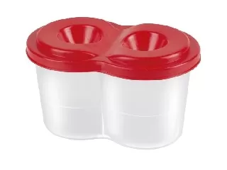 Pantaplast - Duo ecsettál fedéllel: piros
