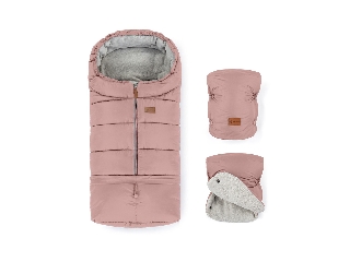 Petite and Mars Téli szett Jibot 3in1 bundazsák és kézmelegítõ kesztyû babakocsira Jasie Dusty Pink