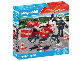 Playmobil: Motoros tűzoltó olajfoltokkal 71466
