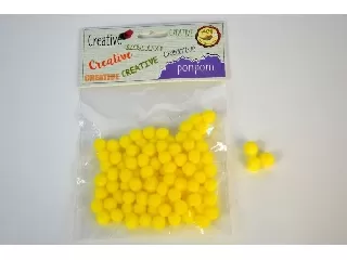 Pom-pon 7mm 100/csomag sárga