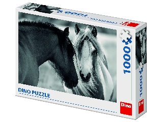 Puzzle 1000 db - Lovak fekete-fehérben