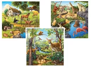 Állatok 3×49 darabos kirakó 