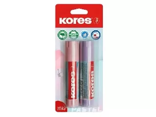 Ragasztóstift, pasztell színű tokban, 2x20 g, KORES, vegyes színek