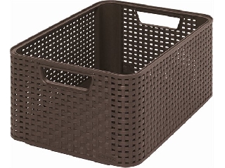 Rattan hatású kosár, 18l, sötétbarna, CURVER 