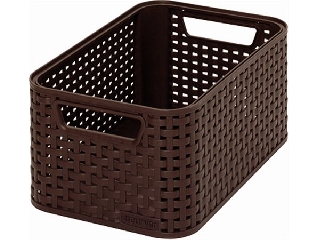 Rattan hatású kosár, 6l, sötétbarna, CURVER 