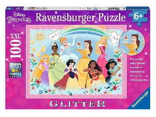 Ravensburger Puzzle 100 db - Disney Hercegnők-csillámos puzzle