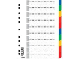 Regiszter, műanyag, A4, 10 részes, DONAU, színes