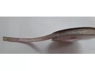 Ripsz szalag 1cm x18m világosbarna - Boldog születésnapot