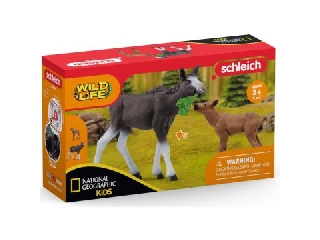 Schleich Jávorszarvas borjúval (National Geographic)