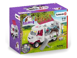 Schleich Mobil állatorvos hannoveri csikóval