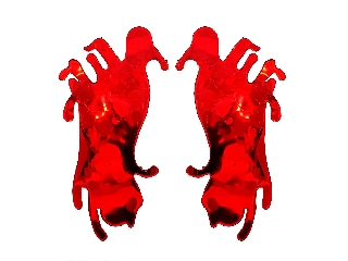 Set of 2 BLOODY FOOT WINDOW STICKERS 20 cm