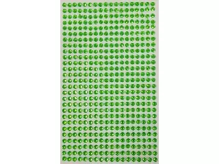 Strasszkő 4 mm  ragasztható 486 db/lap világoszöld