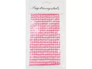 Strasszkő ragasztható átm:5 mm, 22x16 cm 352 db/ lap rózsaszín 
