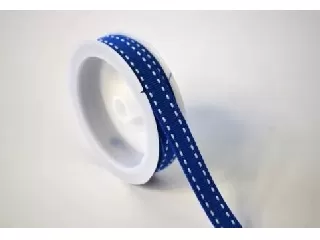 Szalag szatén oldalán szaggatott minta  1 cm széles 2méter/tekercs kék 