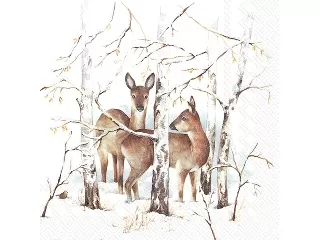 Szalvéta 33*33 cm 20 db/cs - IHR Őzek a téli erdőben