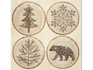 Szalvéta 33*33 cm 20 db/cs - PAW Fa szeletek