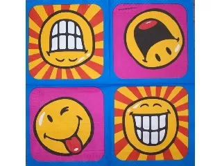 Szalvéta 33*33 cm 20 db/cs - RIETHMÜLLER Smile kék 