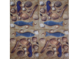 Szalvéta Atelier 33*33cm 20db 3 rétegű Kagylók a parton