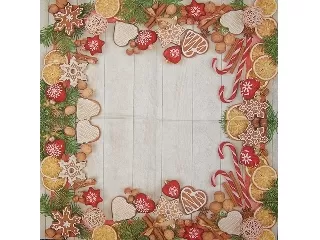 Szalvéta Daisy 33x33cm 20db/cs - Karácsonyi ízek