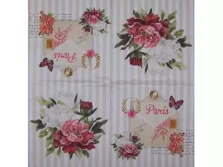 Szalvéta NOUVEAU 33x33cm 20db/cs 3 rétegű Üzenet Párizsból