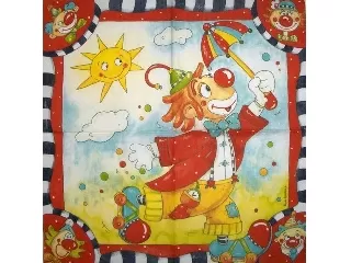 Szalvéta Vielseidig Verlag 20 db/cs. 33x33 cm 3 rétegű Bohóc