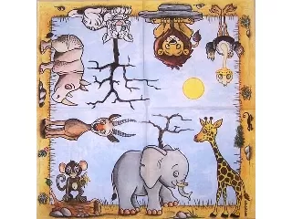 Szalvéta Vielseidig Verlag 20 db/cs. 33x33 cm 3 rétegű Élet a szavannán