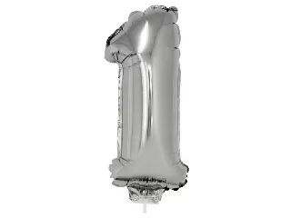 Számos lufi - 1, ezüst, 42 cm