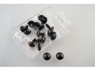 Szem biztonsági fekete 12 mm 16 db/csom