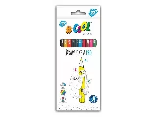 Színes ceruza készlet, háromszögletű, COOL BY VICTORIA, 12 különböző szín