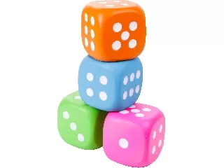 Szivacs dobókocka - 12 cm, többféle
