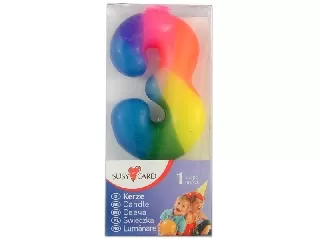 Szivárvány színű számos gyertya - 3