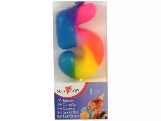 Szivárvány színű számos gyertya - 5
