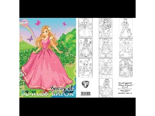 T-Creativ: Színező lapok hercegnő mintával - A4, 10 lap
