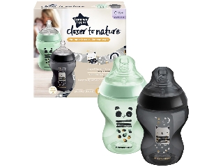 Tommee Tippee cumisüveg CTN duo 260 ml Ollie bagoly és Pip panda