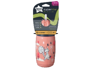 Tommee Tippee itatópohár - Superstar Insulated Straw Cup szívószálas hõtartó 266ml 12hó rózsaszín