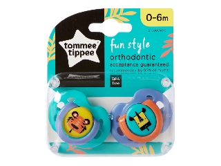 Tommee Tippee játszócumi CTN Fun 2 db 0-6 hó tigris-orrszarvú