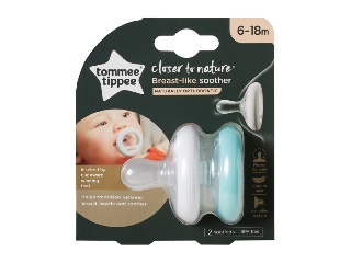 Tommee Tippee nyugtató cumi CTN anyamell formájú 6-18 hó 2db színes